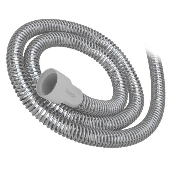 ResMed SlimLine CPAP tube, coiled on a plain white background, no electrical connector at either end