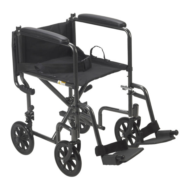 Steel Transport Chair Silver Vein and Black color