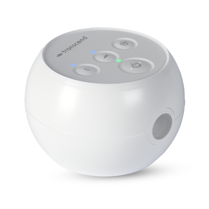 The original Transcend Micro Auto CPAP from the front, showing its gray top buttons and side air outlet