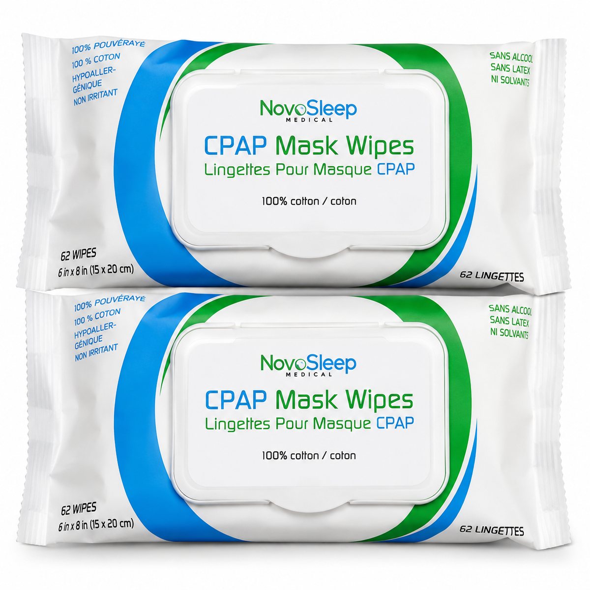 NovoSleep All-Natural CPAP Wipes with Aloe Vera
