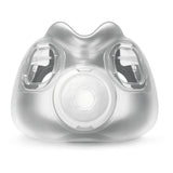 Front view of the ResMed AirTouch F30i cushion, the clear outer shell with the two side frame connectors