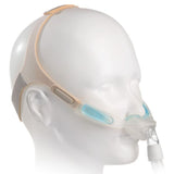 Nuance Pro shown on a clear mannequin head, side view, gel pad running along the cheek