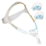 Front view of the Nuance Pro with gel padded frame, non-slip headgear and two spare gel pillows