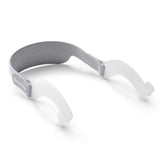 Philips DreamWear headgear with arms seen from the front, grey back strap and two clear arms