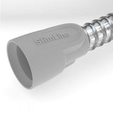 ResMed SlimLine tube showing the plain push-fit connector at the machine end, no heating contacts