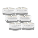 Six HumidX Plus cartridges arranged in two columns on white, the full contents of the six pack