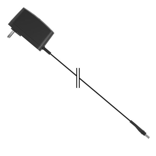 ResMed AirMini 20W AC power supply with its lead extended, wall plug at the top of the frame