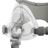 Close-up of the Simplus seal and elbow, showing the Advanced Air Diffuser vent and the F&P Simplus wordmark