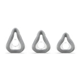 Small, Medium and Large AirTouch F20 foam cushions lined up side by side on white