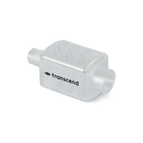 Transcend WhisperSoft muffler for the Micro 510, a small clear rectangular housing with the Transcend logo
