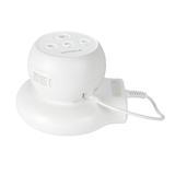 The Transcend Micro 510 in Birch White sitting on the PowerAway battery, sold separately, with its charge lights showing