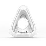 Frame side of the AirTouch F20 cushion, showing the clear shell that presses onto the mask frame