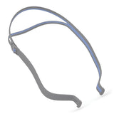 ResMed QuickFit headgear in the standard blue and grey, opened out to its full width