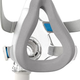 Close-up of AirTouch F20 UltraSoft memory foam cushion showing blue accent and flexible frame connection