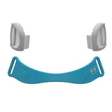 Two Evora Full Face headgear clips and one frame clip laid out together against a plain white background