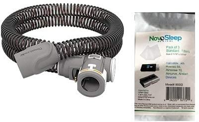 ResMed ClimateLineAir heated tube and three-pack of NovoSleep compatible standard filters for the AirSense 10, packaged together for one order