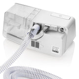 React Health Luna G3 heated tube showing the machine-end power connector plug