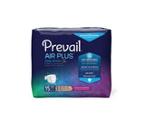 Bag of Prevail Air Plus Daily Briefs in size 3, in the navy and purple Prevail packaging