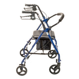 Photograph of the Steel Rollator, blue, additional product angle