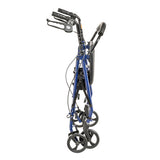Photograph of the Steel Rollator folded flat for storage and transport