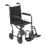 Photograph of the Steel Transport Chair, silver vein and black, primary product view