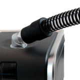 React Health UltraNoir black CPAP tube showing the black end connector up close