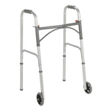 Photograph of the Folding Walker, two button release, with 5 inch wheels, primary product view
