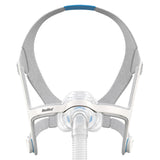 Rear view of the AirFit N20 showing the plush headgear straps and the flexible padded frame
