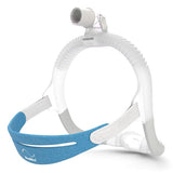 The AirFit N30i nasal mask with the tube connection at the top of the head and blue SpringFit headgear