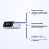 ResMed AirSense 11 features: myAir guided setup, color touchscreen, compact and quiet
