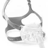 Amara View full face mask at an angle, showing the frame arms running out to the sides of the face