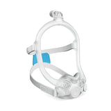Angled view of the AirTouch F30i Clear showing the clear frame rising from the cushion up to the elbow