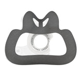 The AirTouch F40 ComfiSoft cushion on its own, face side up, showing the grey fabric lining and vent ring