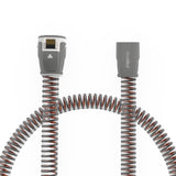 Close-up of both ClimateLineAir 11 cuff ends showing the ResMed wordmark on the machine-side connector