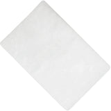 A flat white hypoallergenic CPAP filter pad shown from the reverse side on white