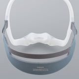 DreamWear headgear fitted to a frame, the padded band low at the back and straps looped over each arm