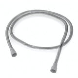 ResMed SlimLine tube, double-loop coil on a plain white background, plain gray push-fit cuffs