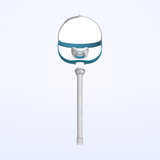 Fisher and Paykel Evora nasal mask in an exploded view, showing the headgear, cushion, frame and tube