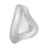 Face side of the ResMed AirFit F10 full face cushion, showing the soft silicone seal and full opening