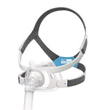 Angled view of the AirFit F40 from the right, showing the magnetic headgear clips and AdaptiSeal cushion