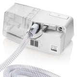 React Health Luna G3 heated tube plugged into the back of a labeled Luna G3 machine