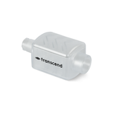 Transcend WhisperSoft muffler for the original Micro, a compact clear housing with a port at each end