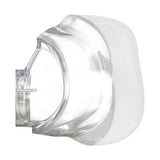Side profile of the ResMed AirFit N20 silicone nasal cushion, showing the shell depth and clip collar