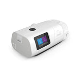Angled view of the ResMed AirCurve 11 VAuto, showing the touchscreen and the clear HumidAir 11 water chamber