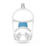 Front view of the ResMed AirFit F30i full face mask showing the crown elbow, SpringFit frame and UltraCompact cushion